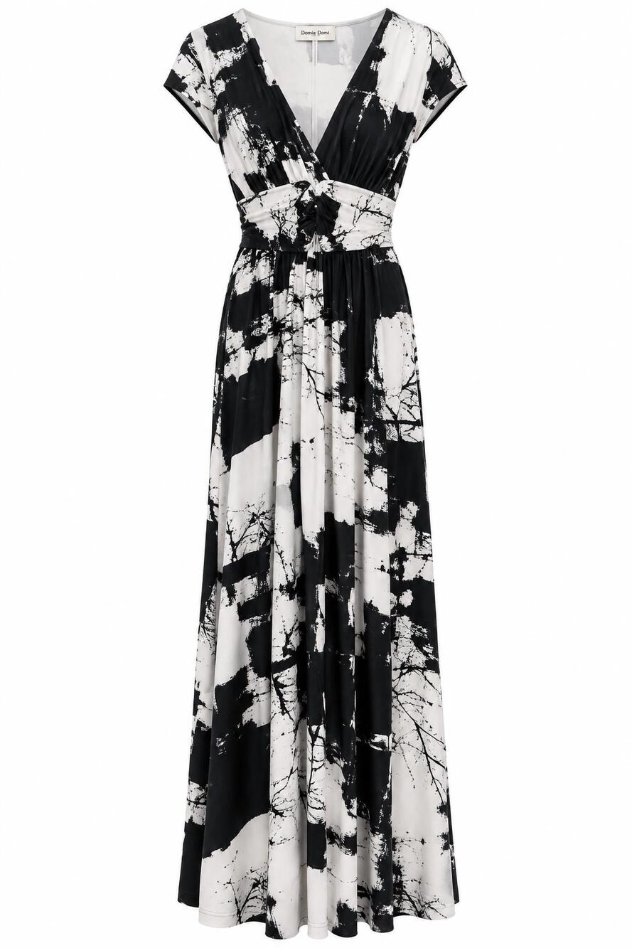 NEW DRESS DAY women's v-neck sundress in black/white